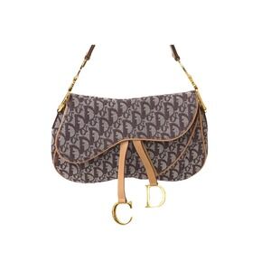 Dior Brown Double Saddle One Trotter Hobo Bag Shoulder Christian